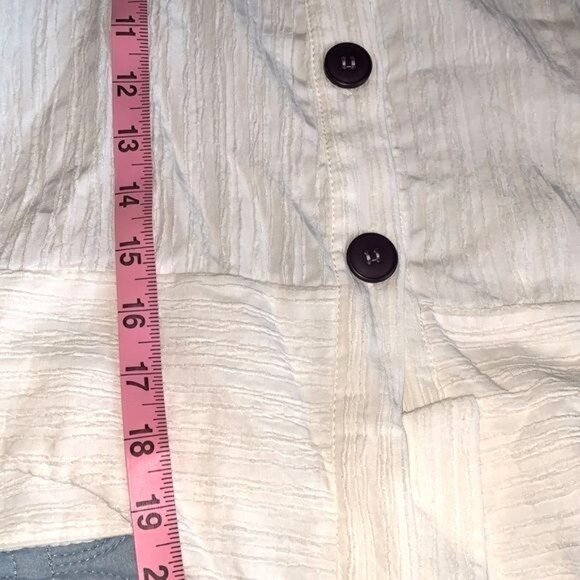 Moon River White Textured Button-Down Tie-Front Blouse Womens L - Picture 6 of 7
